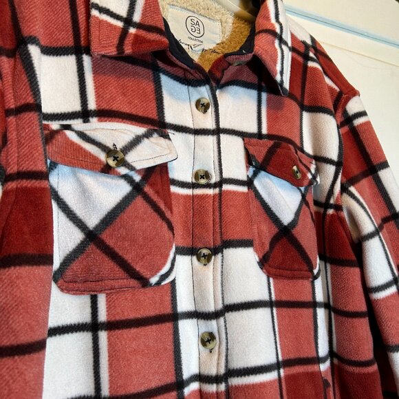 Sage Collective Plaid Lined Shacket Size L - Picture 4 of 10